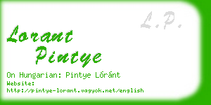 lorant pintye business card